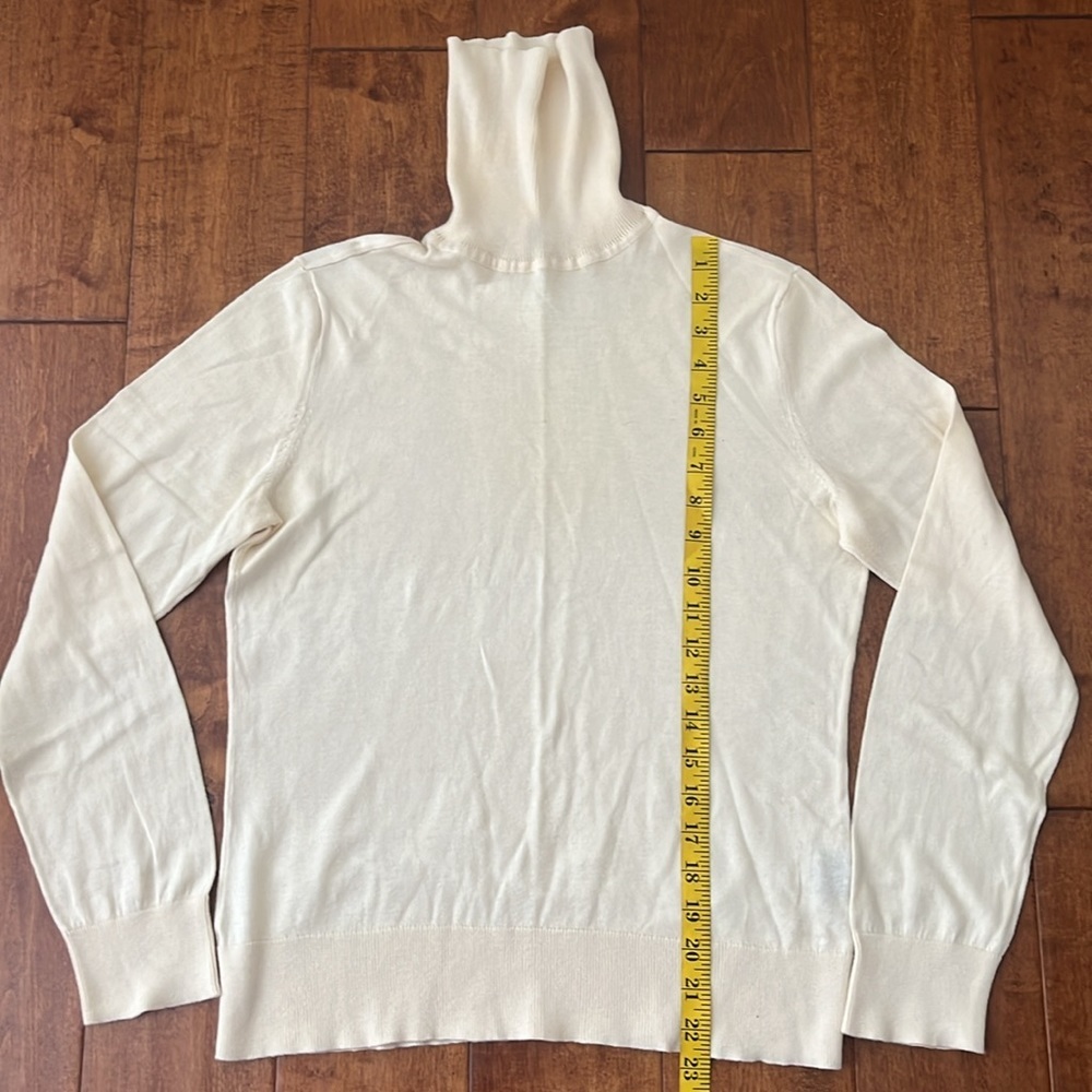 NWOT Chaps Turtleneck Cotton Ivory Sweater Lightweight Size L - Picture 6 of 11